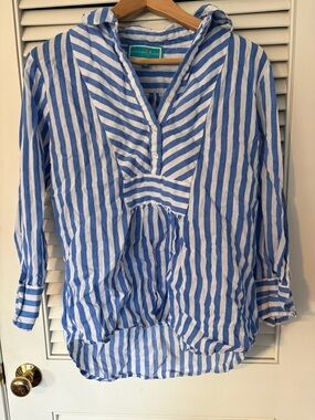 Southern Frock Blue & White Striped Tunic